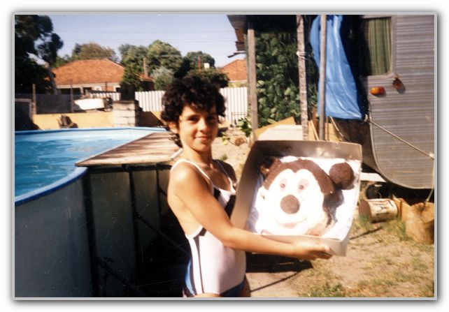 LJ holding Bday Cake